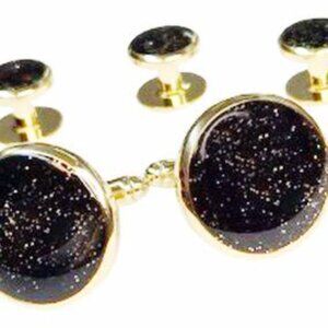 Black Background with Gold Dust Sparkle Gold Formal Set